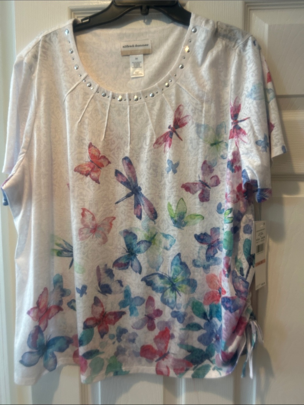 NWT Sz 2x Alfred  dunner key items butterfly top